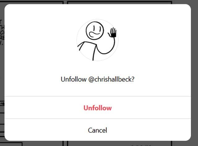 Unfollow Confirmation Modal