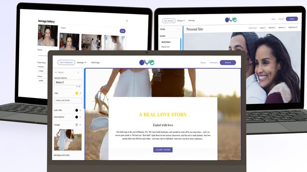 Showcasing the OYE website builder
