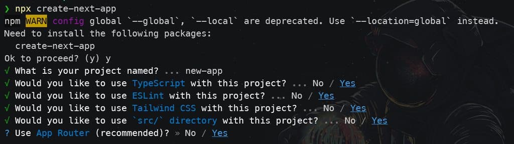 Setting up Nextjs project