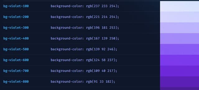 Background colors from Tailwind