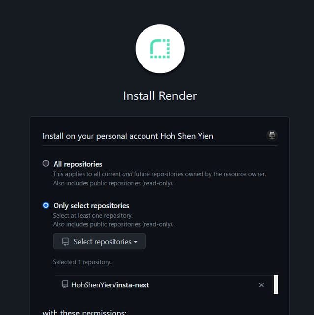 Installing Render on GitHub