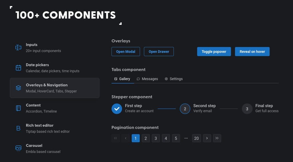 Screenshot of Mantine