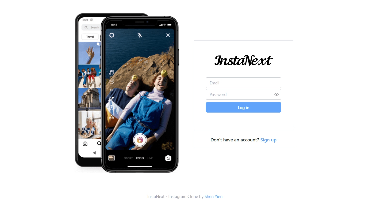 InstaNext Login Page