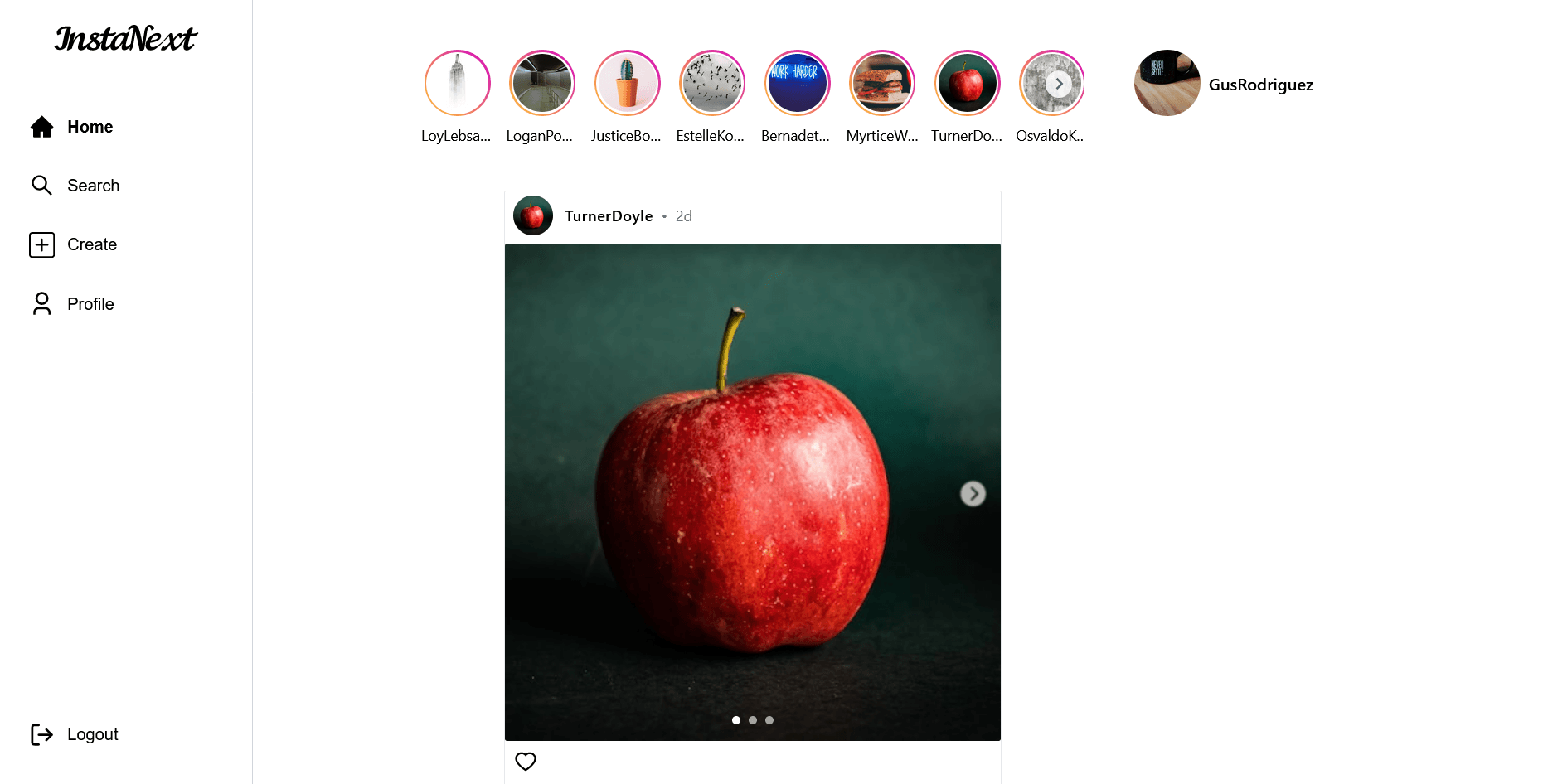 InstaNext's active user info