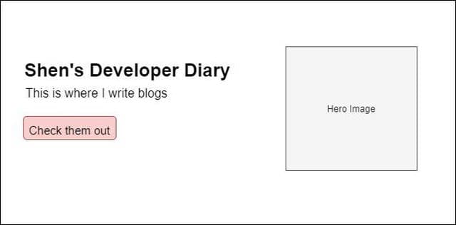 A simple hero page design