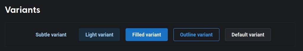 Screenshot of different variant of Mantine buttons