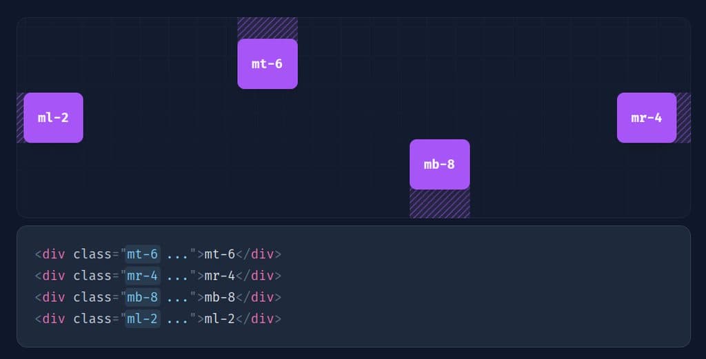 Screenshot of Tailwind spacing
