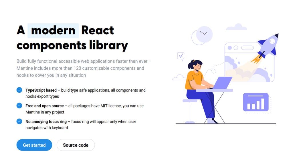 Screenshot of Mantine UI website