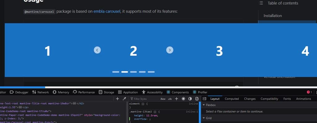 Carousel with overflow visible