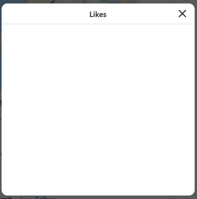 An empty like modal
