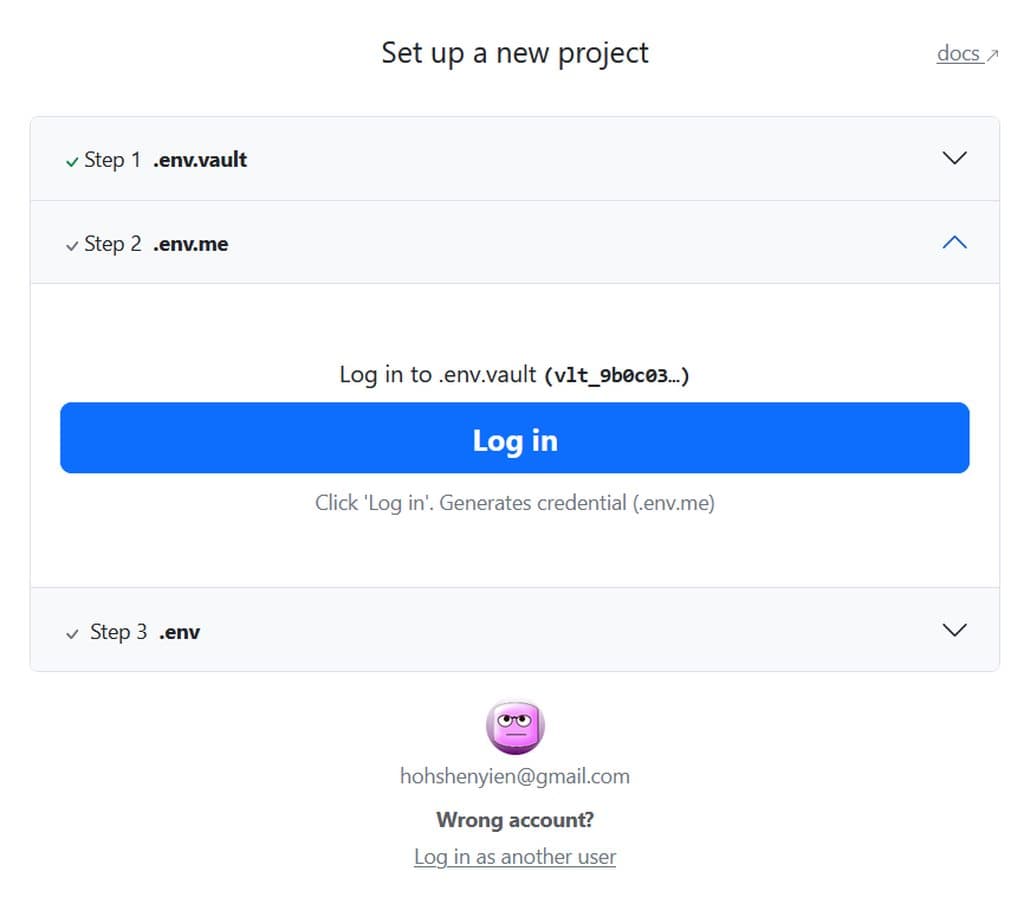 Logging in from dotenv