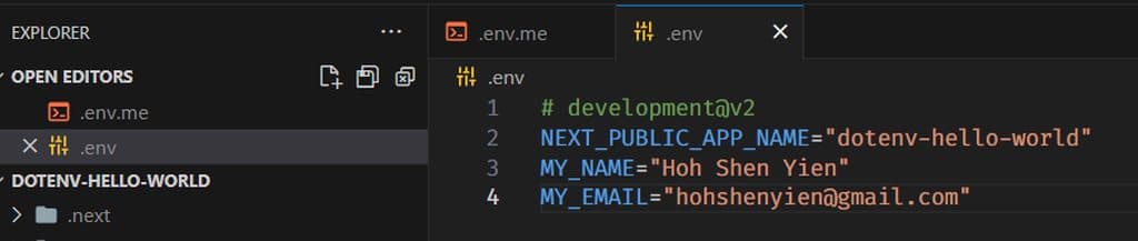 Added new variables in .env