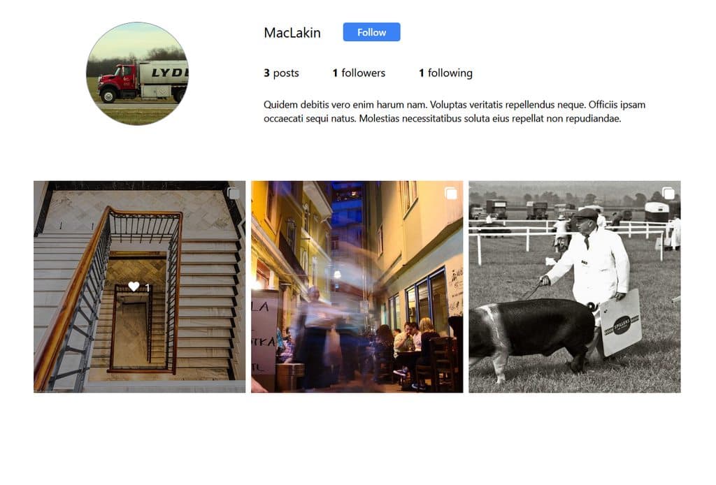 User Profile on InstaNext