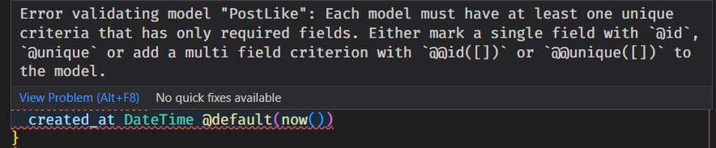 Invalid Prisma error